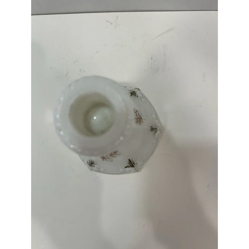 Antique Victorian Milk Glass Candle Holder Stem Vanity Ornate EAPG Candlestick